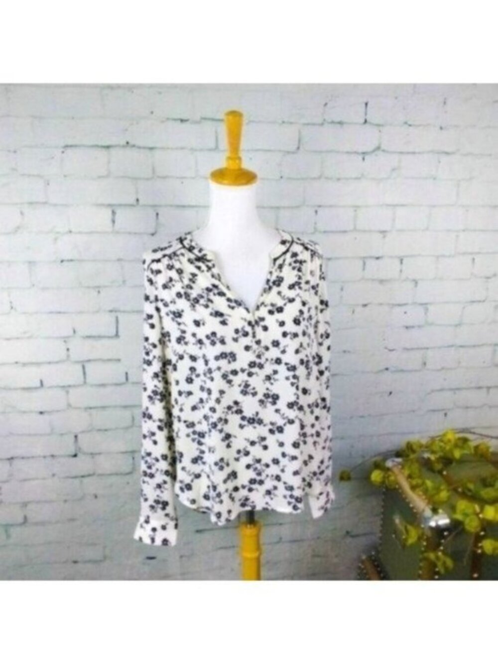 Lumiere Floral Long Sleeve Top Cream Small
